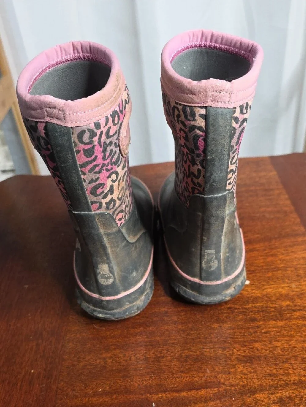 Kids Pink Leopard Rain Boots - Durable Waterproof Boots